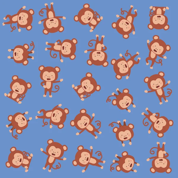 Roztomilé opice vzor pozadí — Stockový vektor