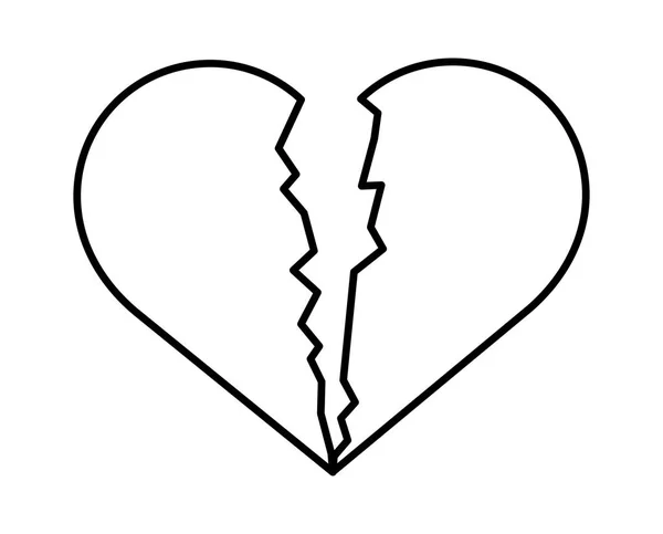 Corazón roto icono aislado — Vector de stock