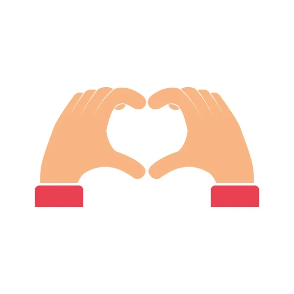 Mains formant un cœur — Image vectorielle