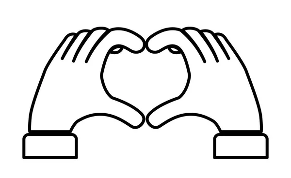 Hands forming a heart — Stockvector