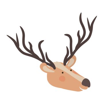 sevimli ve şirin baş geyik karakter