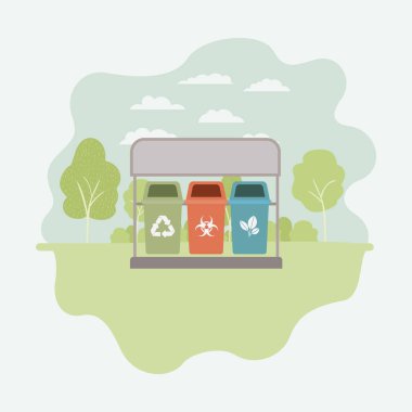 geri dönüşüm kutularını ile Park