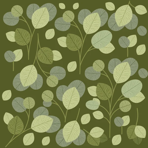 Fondo de patrón de hojas verdes — Vector de stock