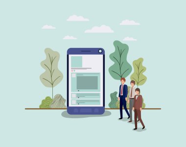 mini insanlar Smartphone içinde çalışma
