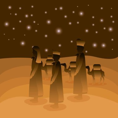bilge adamlar çöl Noel sahnede seyahat