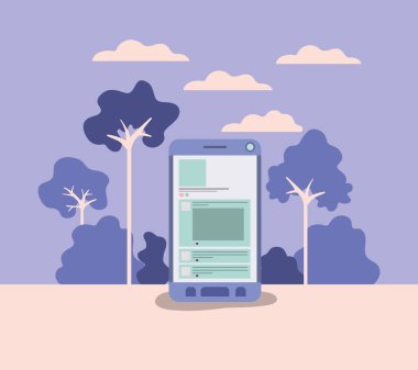 orman manzara ile Smartphone