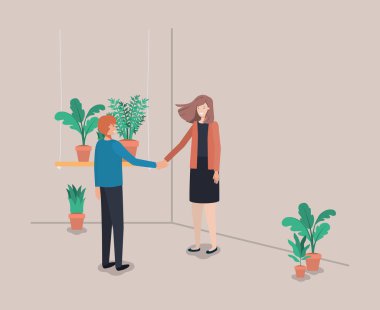 raf içinde houseplants çift