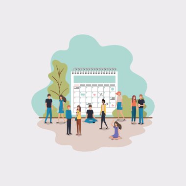 Mini insanlarla takvim anımsatıcısı