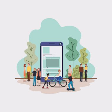 mini insanlar Smartphone içinde çalışma