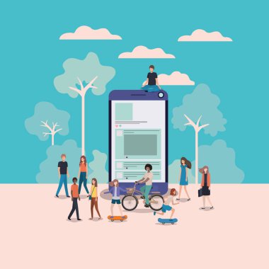 mini insanlar Smartphone içinde çalışma