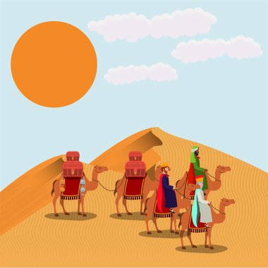bilge adamlar çöl Noel sahnede seyahat