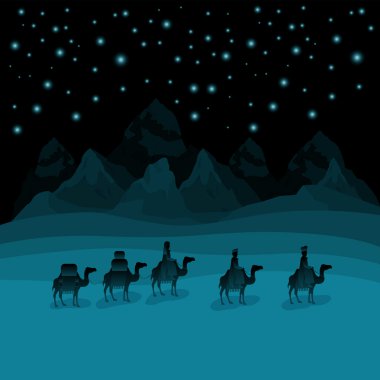 bilge adamlar çöl Noel sahnede seyahat