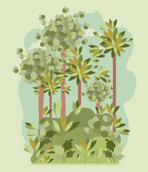 Forêt naturelle paysage scène — Image vectorielle
