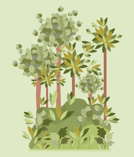 Natural forest landscape scene — Stock Vector