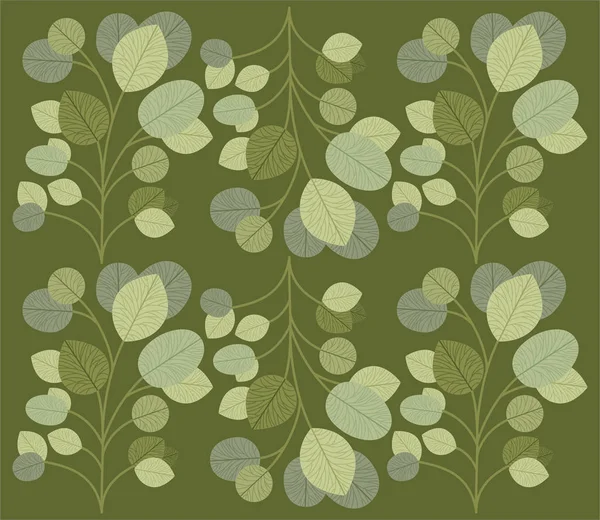 Fondo de patrón de hojas verdes — Vector de stock