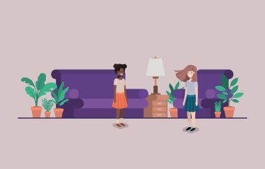 genç kızlarda oturma odası