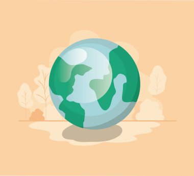 Planet earth izole simgesini