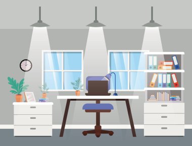 modern ofis patron sahne