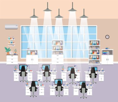 Modern Ofis İşyeri ekip çalışması sahne