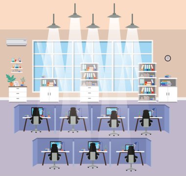 Modern Ofis İşyeri ekip çalışması sahne