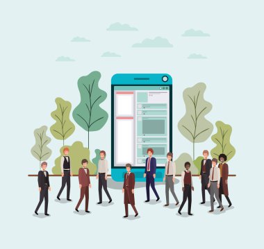 mini insanlar Smartphone içinde çalışma