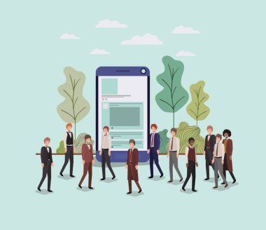 mini insanlar Smartphone içinde çalışma
