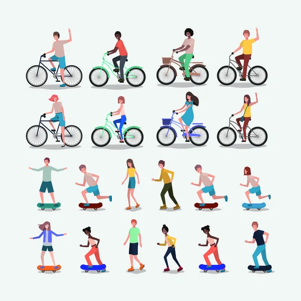 Group of people practicing sports — Stock Vector