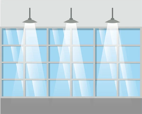 Flurgebäude mit hängenden Lampen — Stockvektor