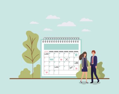 Mini insanlarla takvim anımsatıcısı