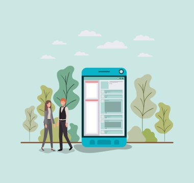 mini insanlar Smartphone içinde çalışma