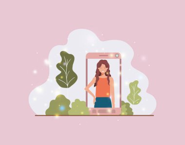 manzara Smartphone'da kadında