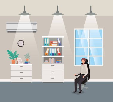 koridor office oturan işadamı ile