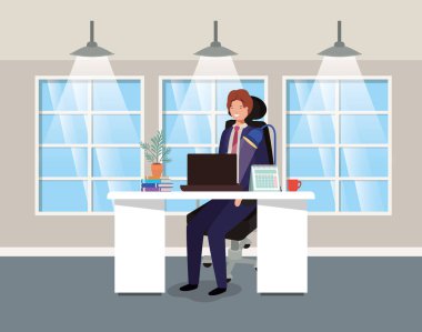 oturan işadamı ile modern ofis