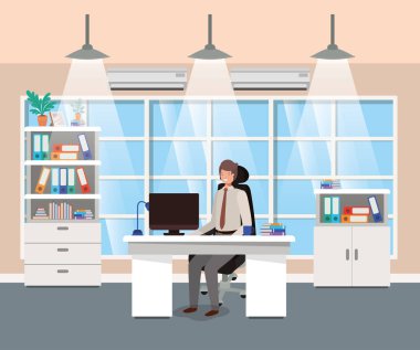 oturan işadamı ile modern ofis