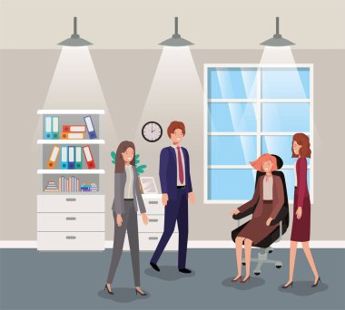 koridor office iş insanlar ekip çalışması ile
