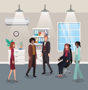 koridor office iş insanlar ekip çalışması ile