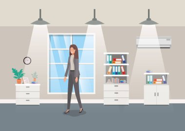 iş kadını ile modern ofis