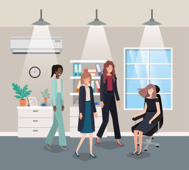 koridor office iş insanlar ekip çalışması ile
