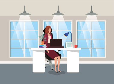 modern ofis oturma iş kadını ile