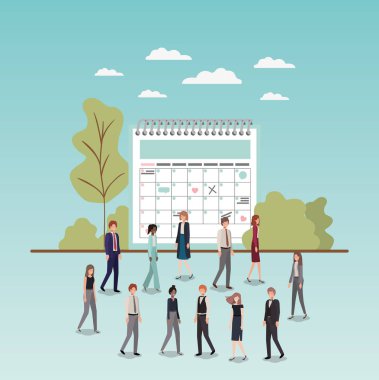 Mini insanlarla takvim anımsatıcısı