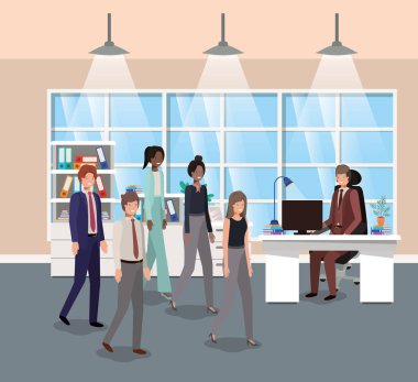iş adamları ile modern ofis