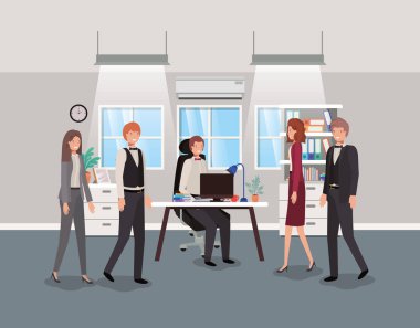 iş adamları ile modern ofis