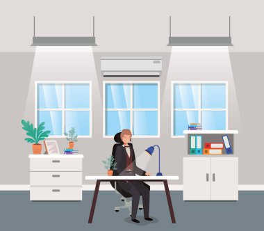 oturan işadamı ile modern ofis