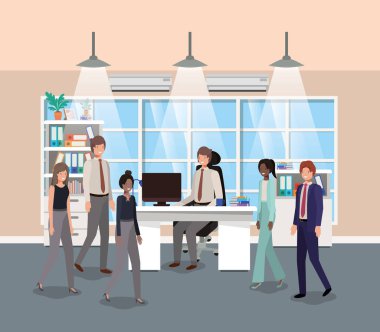 iş adamları ile modern ofis