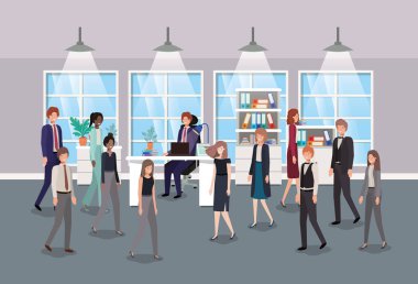 iş adamları ile modern ofis