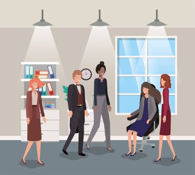 koridor office iş insanlar ekip çalışması ile