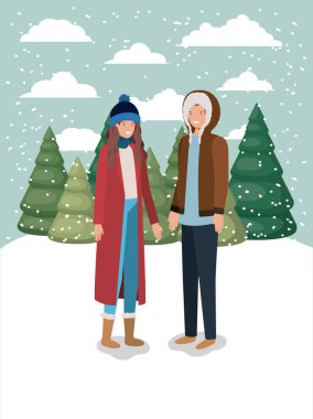 kaç çimen ile kış giysileri içinde