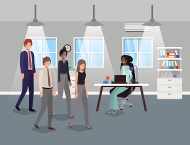 iş adamları ile modern ofis