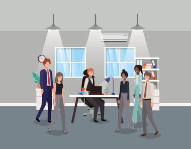 iş adamları ile modern ofis