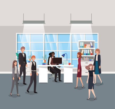 iş adamları ile modern ofis